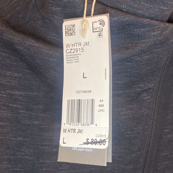 NWT Adidas Athletic Heart Racer Track Top Jacket Charcoal Gray | Size L - Picture 11 of 11